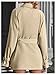 GORGLITTER Women's Double Breasted Trench Coat Causal Long Lapel Tredny Overcoat with Belt 2025 Khaki Small