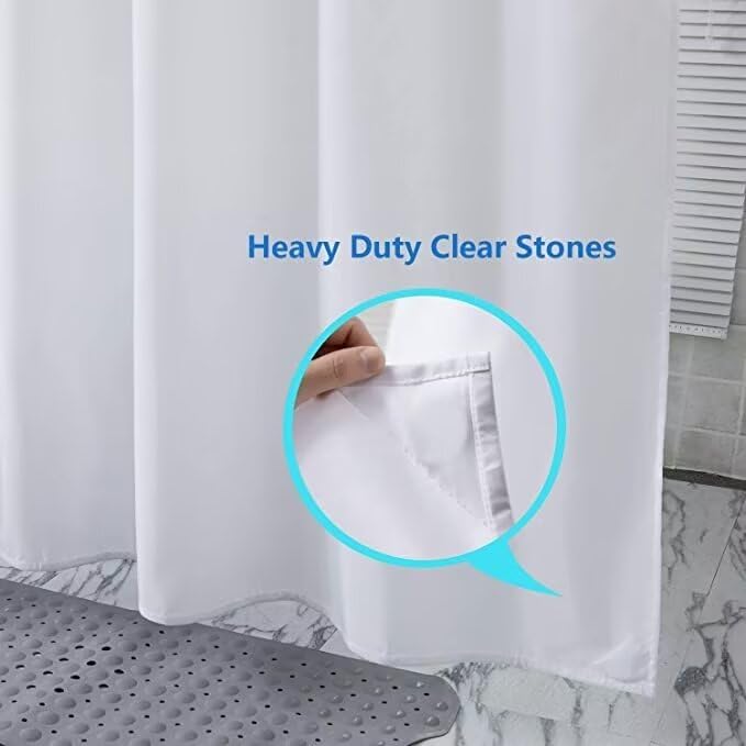 Tenda Doccia 90x180cm Tenda Vasca da Bagno Antimuffa Impermeabile Antibatterica Poliestere Lavabile in Lavatrice 3D Tenda Esterno con 12 Ganci per Famiglia Appartamento Hotel Decor Fiori bianchi