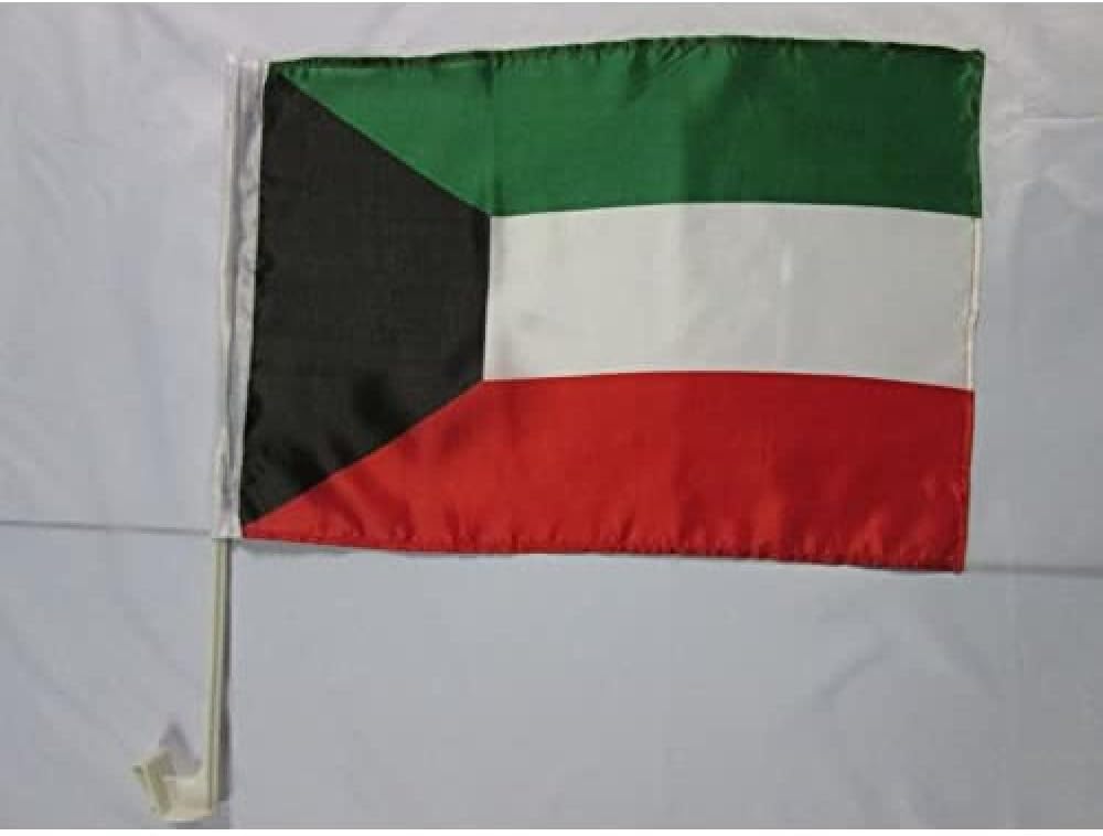 AZ FLAG Kuwait Car Flag 12x18 in Mesh Polyester Suction Cup