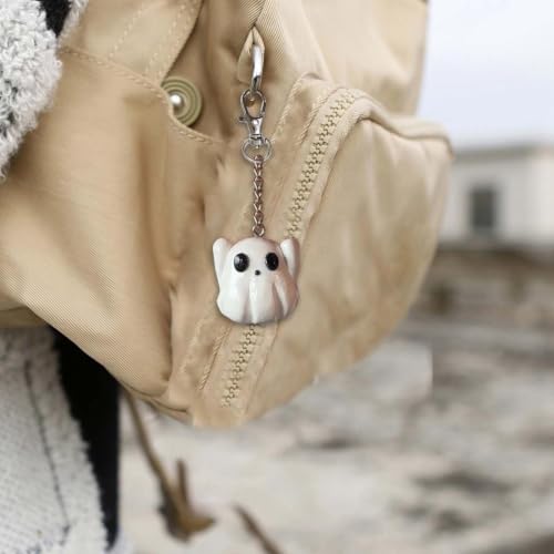 2 Inch Cute Ghost Pumpkin Key Ring Halloween Bag Charm for Party Favor - image 5