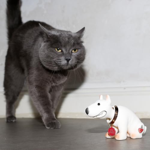 ASTRA Wackel-Bulli, witzige Bullterrier Figur mit Wackel-Kopf, Kleiner Pitbull als Geschenkidee für Hamburg & St. Pauli Fans, lustige Hundefigur, 10 x 14 x 5 cm groß