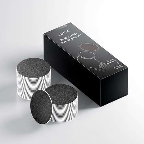 L'UGX 電動フット角質除去器用研磨ディスク 60枚セット – 100グリット 30枚、180グリット 30枚