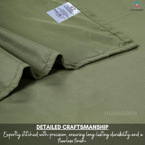 Image of HOMADORN Premium Polycotton Flat Bedsheet for Double Bed with 2 Pillow Covers - Soft, Durable & Wrinkle-Resistant (SAGE Green)