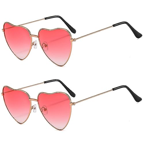 TRIXES 2 Stück rosa Schatten Herz Sonnenbrille –...
