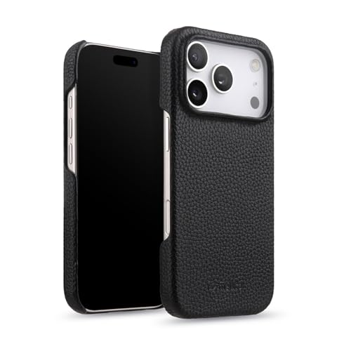 Coque iPhone 17 Air cuir noir résout le risque de rayures photo