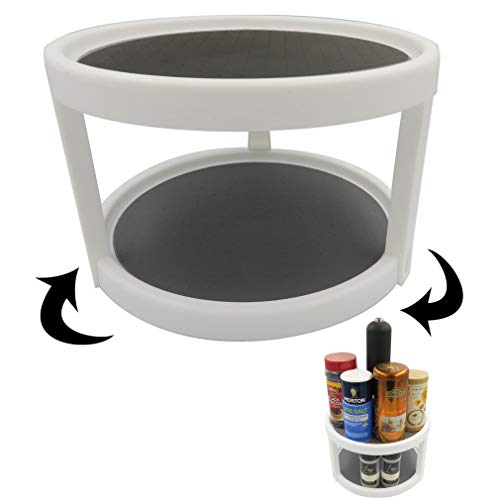 Evelots Lazy Susan-2 Tier-Non Skid-Spinning Turntable-Pantry/Cabinet/Counter 1 Unit