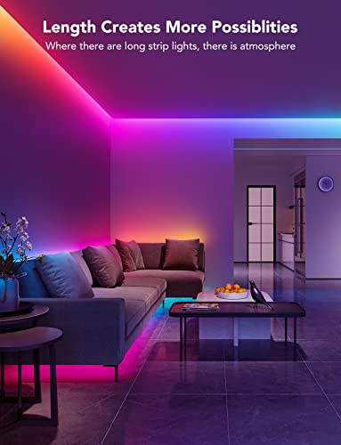 65.6ft RGBIC LED Strip Lights for Bedroom with Bluetooth Control