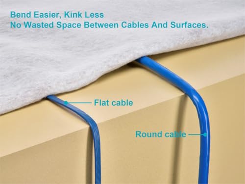 Cable Ethernet Monoprice Cat6A plano 0.5ft azul miniatura 6