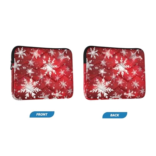 Funda para portátil 13-14 pulgadas impermeable rojo copos de nieve miniatura 2