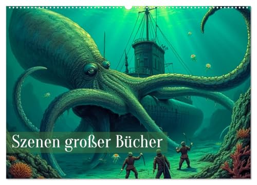 Vergessene Abenteuer - Szenen großer Bücher (Wandkalender 2026 DIN A2 quer), CALVENDO Monatskalender: Ein Kalender mit literarischen Klassikerszenen ... anmutenden Abbildungen. (CALVENDO Kunst)