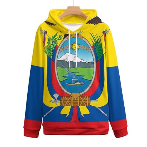 Ecuador FlagMen's Loose Sweatshirt for Daily Wear at Home And Out4
