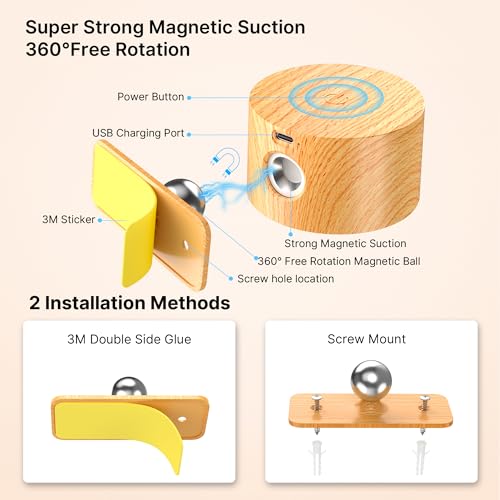Mexllex Lampara Pared Led 2 Piezas, Apliques Pared Interior Dormitorio Puerto de Carga Usb, Control TáCtil 3 Niveles De Brillo Temperatura de 3 Colores Focos de Pared Libremente Giratorio Luces - imagen 3
