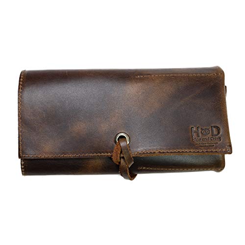 Hide & Drink, Leather Watch Roll Organizer Handmade From Full Grain Leather, Holds Up To 4 Watches, Easy Carry On Watchlover Storage (Bourbon Brown) #TOP2