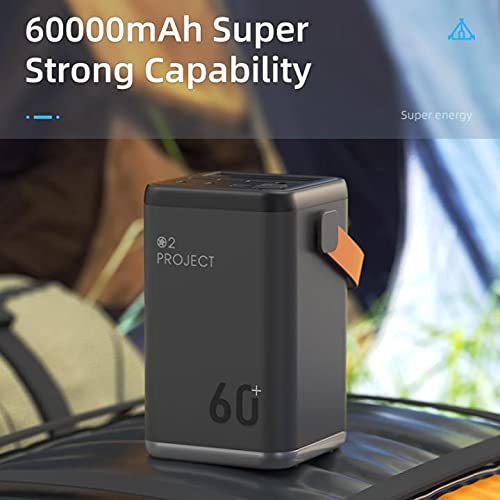 Batería externa de 60000 mAh, carga rápida de 36 W, cuatro puertos USB, gran capacidad, banco de energía móvil, portátil para smartphone, tablet y más