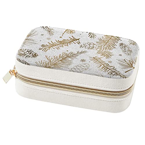 Boîte à bijoux de voyage portable dorée pour protéger vos colliers et bagues
