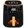 Panana 8QT Large Air Fryer Compact 8 Preset Menus Airfryer One Touch Digital Control Presets Touchscreen Display Dishwasher Safe Nonstick Fit for Family Black