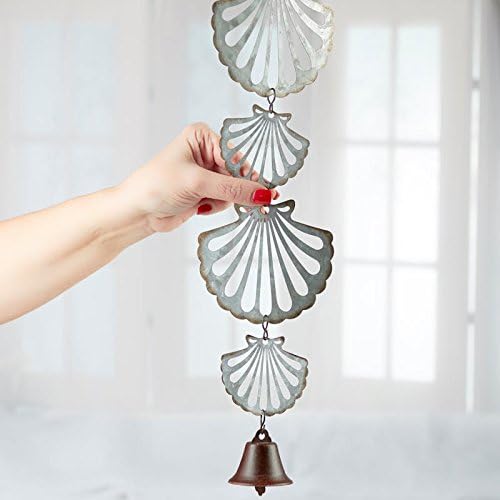 Factory Direct Craft Rustic Metal Beach & Coastal Sea Shells Wind Chime for Indoor and Outdoor Use