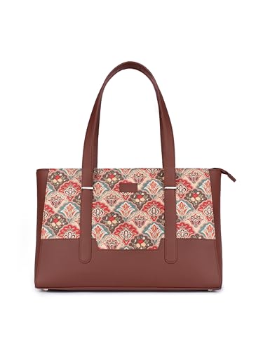 Image of ZOUK Handcrafted Vegan Leather Travel Tote Bag for Women with Multiple Compartments | Spacious Water-Resistant Shoulder Bag for Travel, Vacation, Day Trips |