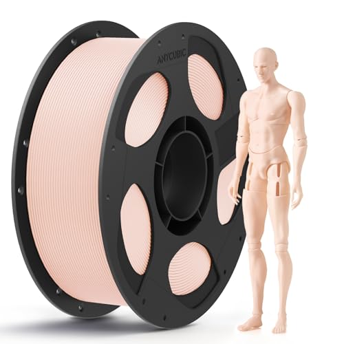 Image of ANYCUBIC PLA 3D Printer Filament, 3D Printing PLA Filament 1.75mm Dimensional Accuracy + /- 0.02mm, 1KG Reusable Spool (2.2 lbs), Beige Pla, Mia Pink, Ideal Skin Tone Pls for Action Figures & Dolls
