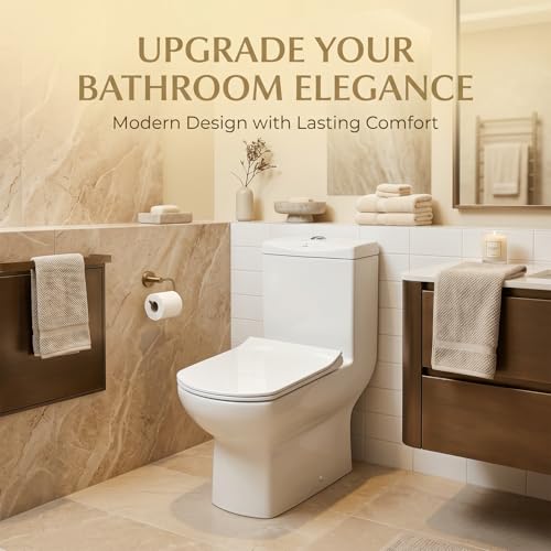 Image of Elegant Casa Polypropylene Soft Close Toilet Seat Cover | Western Commode Lid for Bathroom & Toilet | Stable Hinges | Rectangular Shape | Glossy White | Durable Hygienic Seat | 1 Set