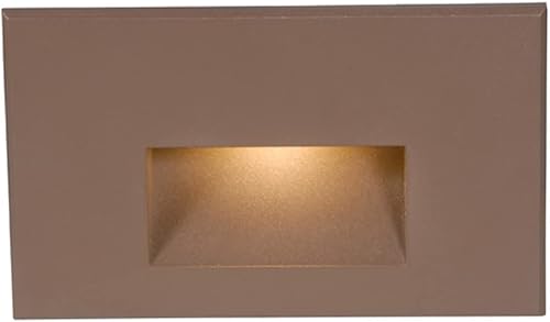 Miniatura 1 de Iluminación de paisaje WAC, LEDme 120V LED horizontal para interiores y exteriores, luz de pared y escalón 3000K LED incorporado en bronce
