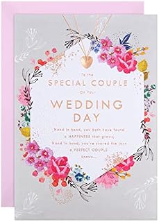 Hallmark Wedding Congratulations Card - Classic Floral and Text Design