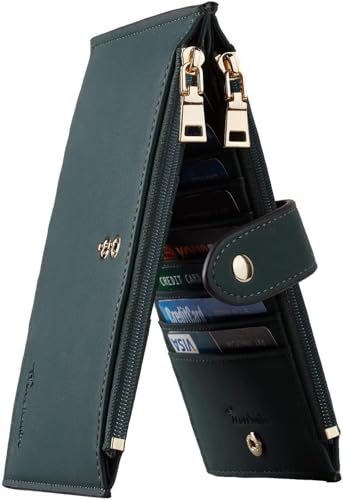 Image of Travelambo Leather Wallets for Women Slim RFID Blocking Bifold Credit Card Holder Wallet
