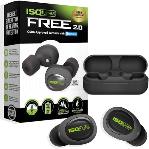 ISOtunes Free 2.0 true wireless Bluetooth hearing protection earbuds with 25 dB NRR