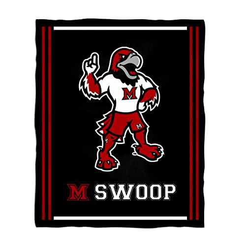 Minky Blanket Super Soft 100% Polyester Luxury Blanket Miami Ohio Redhawks Black Plush Soft Minky Blanket 36" x 48"Mascot