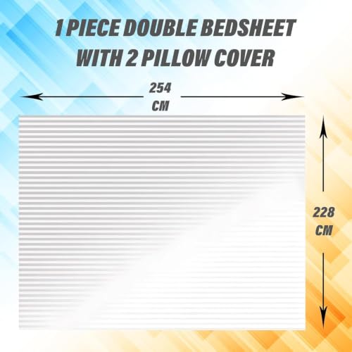 Image of Pure Cotton Hotel Bedsheet 90 x 100 Inches | Double Bed Bedsheet | Soft, Breathable & Skin Friendly Cotton Bed Sheet |Flat Sheet for Home, Hotel, Guest House & Bedroom | Durable & Easy Care