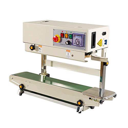 TECHTONGDA FR-770 Continuous Sealer Automatic Band Sealer Machine with Vertical Bracket for Plastic Poly Bag PVC Membrane Bags Film 110V