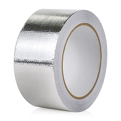 Image of BOMEI PACK 1 Roll Aluminum Foil Heat Shield Cool Tape 2 Inch x 66 ft Heat Reflective Thermal Barrier Reflective Tape for Hose and Auto Use