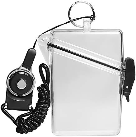 Sport Waterproof ID Card Badge Holder Case with Lanyard Cover Multiple Credit Cards, Registration, ins Card Heavy Duty Durable Locker,Dry Box (Clear)