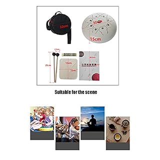 Tambour à langue en acier, instrument de percussion à tambour Handpan 8 notes de 12 pouces avec sac de transport, livre… - Les Beatles, Paul McCartney, John Lennon, RIngo Starr, George Harrison Tambour à langue en acier, instrument de percussion à tambour Handpan 8 notes de 12 pouces avec sac de transport, livre… – Image 3