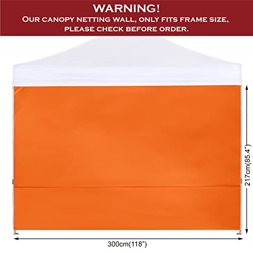 Image of COOSHADE SunWall for 10x10 Pop up Canopy Tent, 1 Pack Sidewall Only Orange