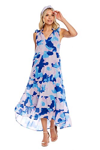 Mud Pie Indy Womens Sleeveless Maxi Dress, Abstract Lilac, Medium #TOP4