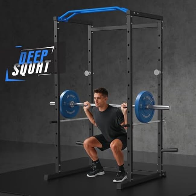 MERACH Power Cage, Multi-Functional Squat Rack for Home Gym with Cable Crossover System, 1600LBS Weight Capacity, Strength Training Equipment with Attachments