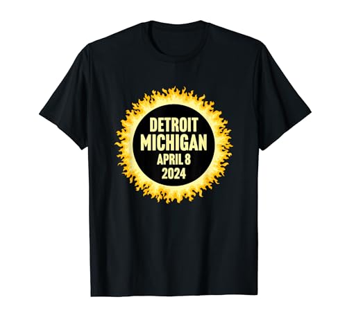 Eclipse 8 de abril de 2024 Solar Detroit Michigan America Annular Camiseta
