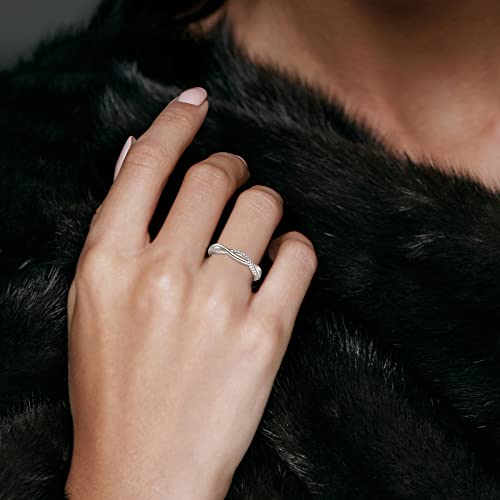 Women's Infinity Ring 925 Sterling Silver Promise Ring for Her Cubic Zirconia Engagement Anniversary Wedding Band Ring for Bridal Size5-103