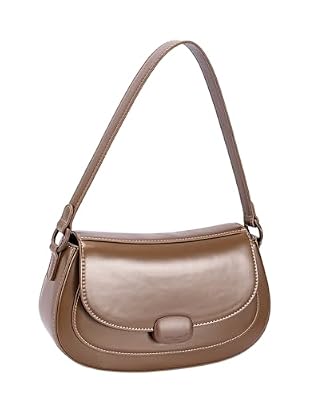 David Jones - Borsa donna città - Borsa indossata attraverso ecopelle liscia - Dimensione piccola - Chic Elegante serata, Cocoa Brown