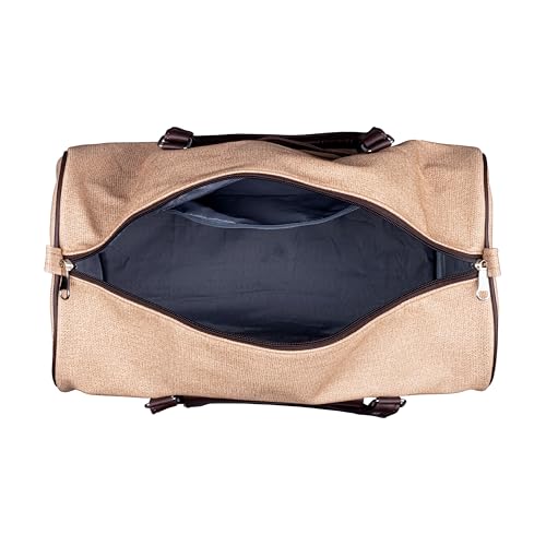 Image of ZAINTO Travel Duffle Bag for Men & Women | Weekender Duffle Bag | Luggage Hand Bag | Canvas /Jute with Leather Finish