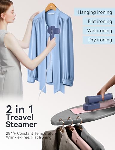 Steamer for Clothes Portable Handheld Garment Steamer,15s Fast Heat-up,100ml Water Tank,Steamer Ironing Gloves,20 Minutes of Continuous Ironing for Travel and Home