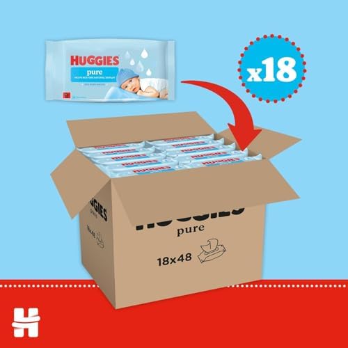 Huggies Pure Plastic Free Baby Wipes - Pack of 18 (864 Wipes) - 99% Water Wet Wipes, Fragrance Free, Hypoallergenic, Better Cleaning, Soft and Gentle on Babies' Delicate Skin - View 4