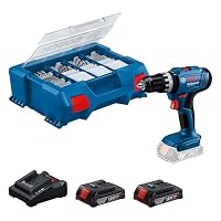 Bosch Professional 18V System Akku Schlagbohrschrauber GSB 18V-25 (max. Schrauben-Ø: 10 mm, inkl. 2x GBA 2.0 Ah, GAL 18V-20, 63-tlg. Zubehör-Set, L-Case Pick & Click) – Ansicht 1
