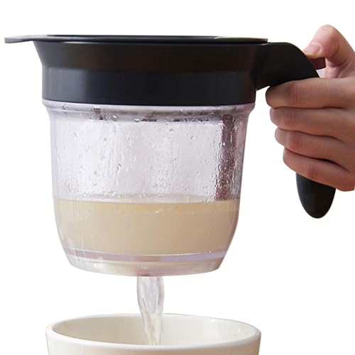 Separatore di grasso con rilascio inferiore – Misuratore di separatore di grasso trasparente, con, separatore di grasso manuale, tazza per cibo da cucina