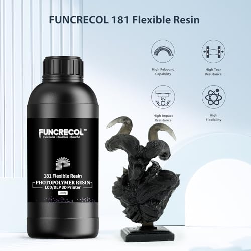 Image of 3D Printer Resin, Flexible & Upgraded Tough (Shore 90A) Resin, Soft Rubber /TPU Like Resin, 405nm UV-Curing Resin for MSLA /DLP /LCD Printers,High Precision & Impact-Durable Resin, Black 1000g | Good softness,High precision,softness and strength