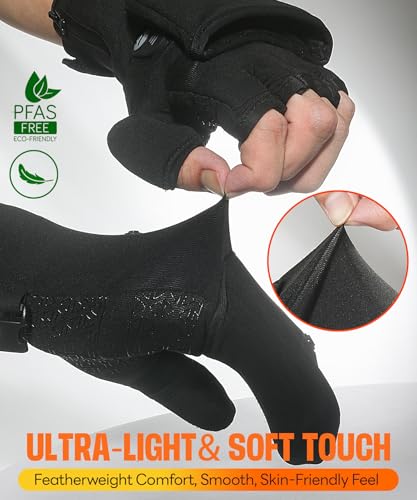 Heated Gloves for Men Women Rechargeable with 7.7V 2400mAh Battery Fingerless Thin Mittens Winter Work Typing with Light-Off Design by JS LifeStyle - Image 8