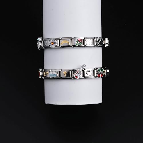 10 Pcs Italian Charm Bracelet, Diy Italian Charms, Classic 2000S Cute Modular Link Starter Charm Bracelet Jewelry Gifts For Women Girl With Tool3