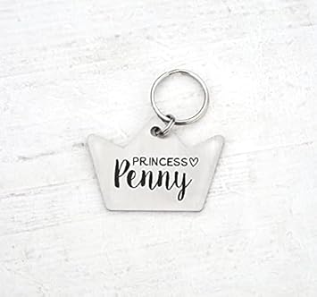 Govind Crafted Customized Dog Name ID Tag Double Side Black Engraved Name Collar ID Tag for Your Loving Pet Dog, Cat, Puppy, 2MM Thick Stainless Steel (Crown, 28mm X 40 mm)