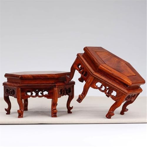 Base de bonsaï et socle hexagonal en bois, présentoir décoratif